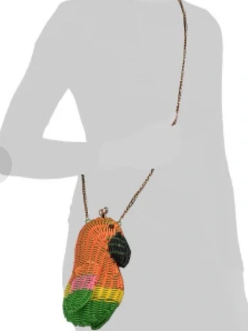Tommy Bahama Orange, Green & Pink Woven Parrot Crossbody